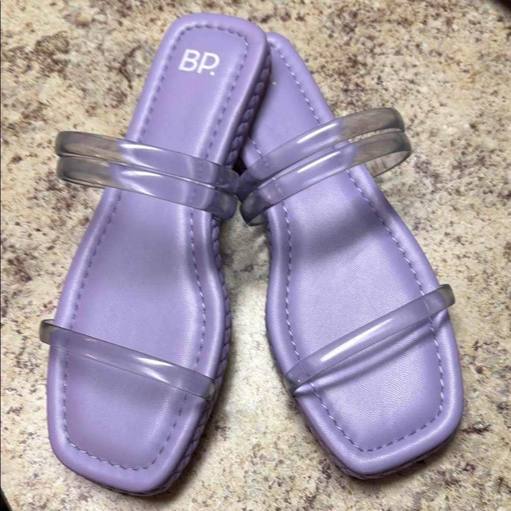 BP Purple and White Minimalist Sandals